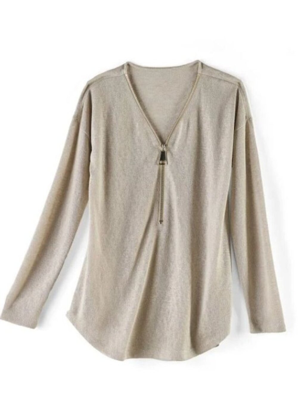 Soft Surroundings Stone Valentina Pullover Zip Neckline Sweater Women's Size XL - Picture 11 of 11